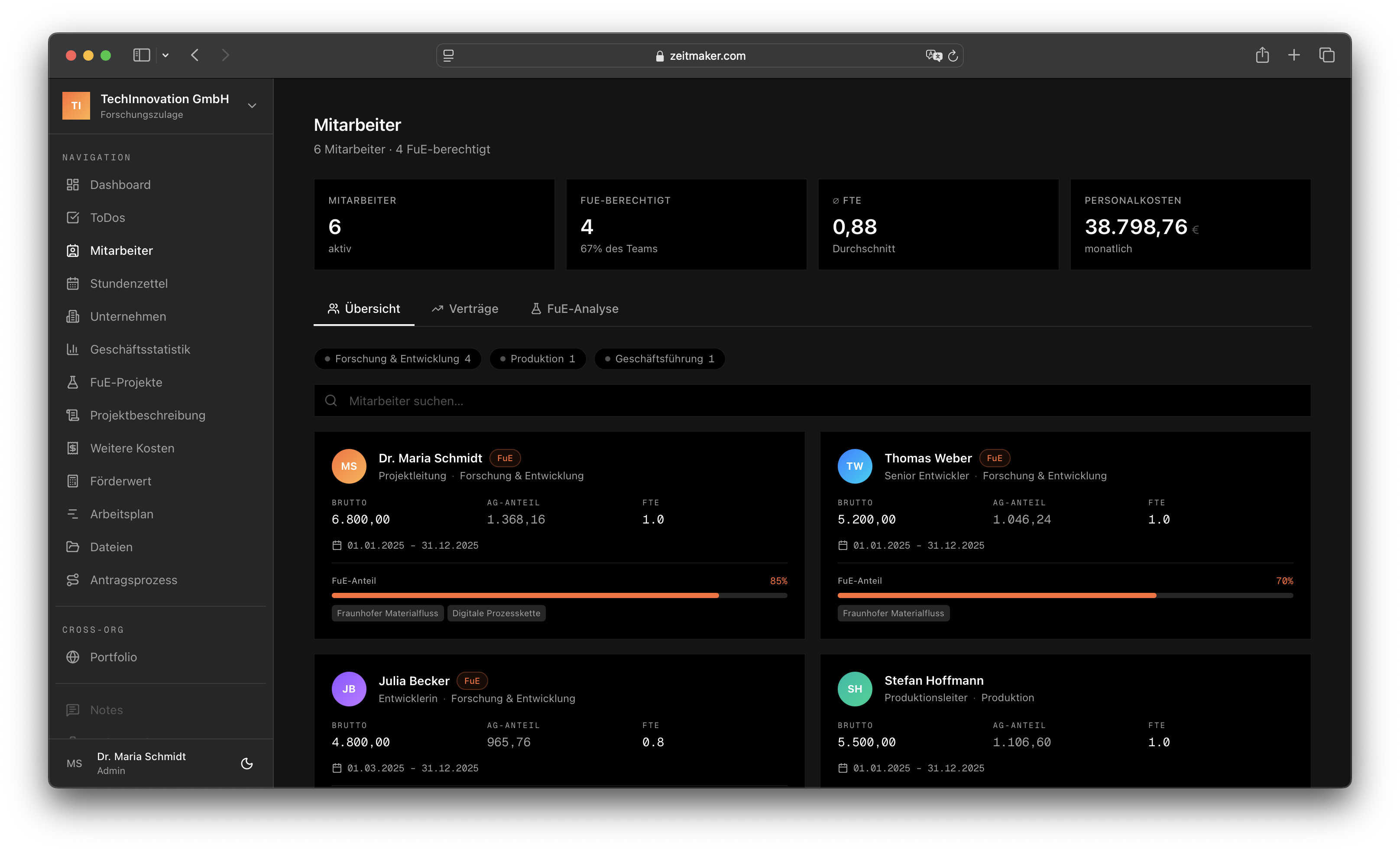 Unsere Software für die Forschungszulage